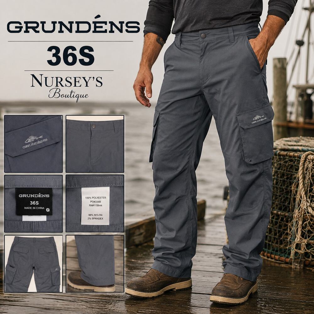 Grundens Mens 36S Gray Cargo Fishing Pants Outdoor Hiking Technical Gorpcore